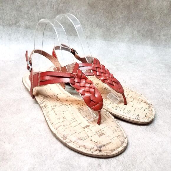 Merona Womens Size 9 Brown Thong Slingback Sandals - Picture 1 of 11